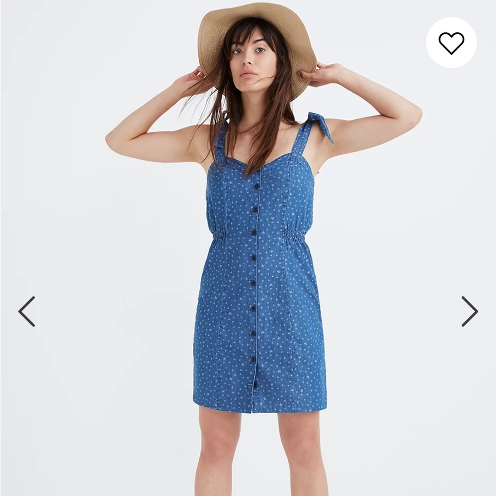 Madewell tie strap denim Star dress